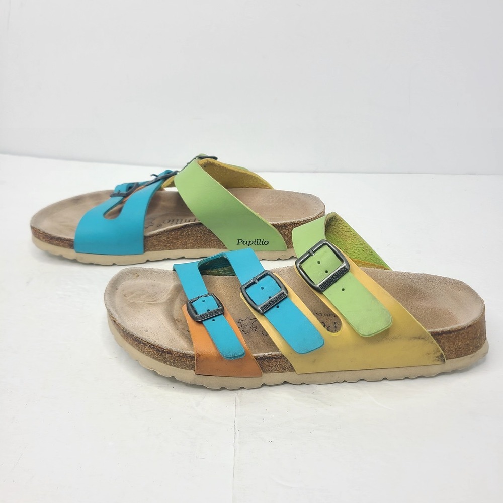 PAPILLIO by Birkenstock Women's Sz 39 7 Florida Sandals 3 Strap Multicolor - Picture 3 of 9
